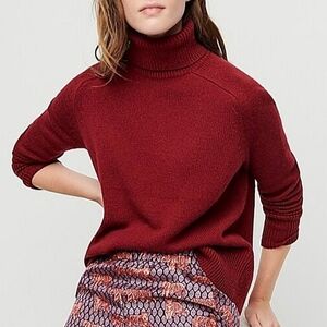 J. Crew Women's Burgundy Turtleneck Sweater
